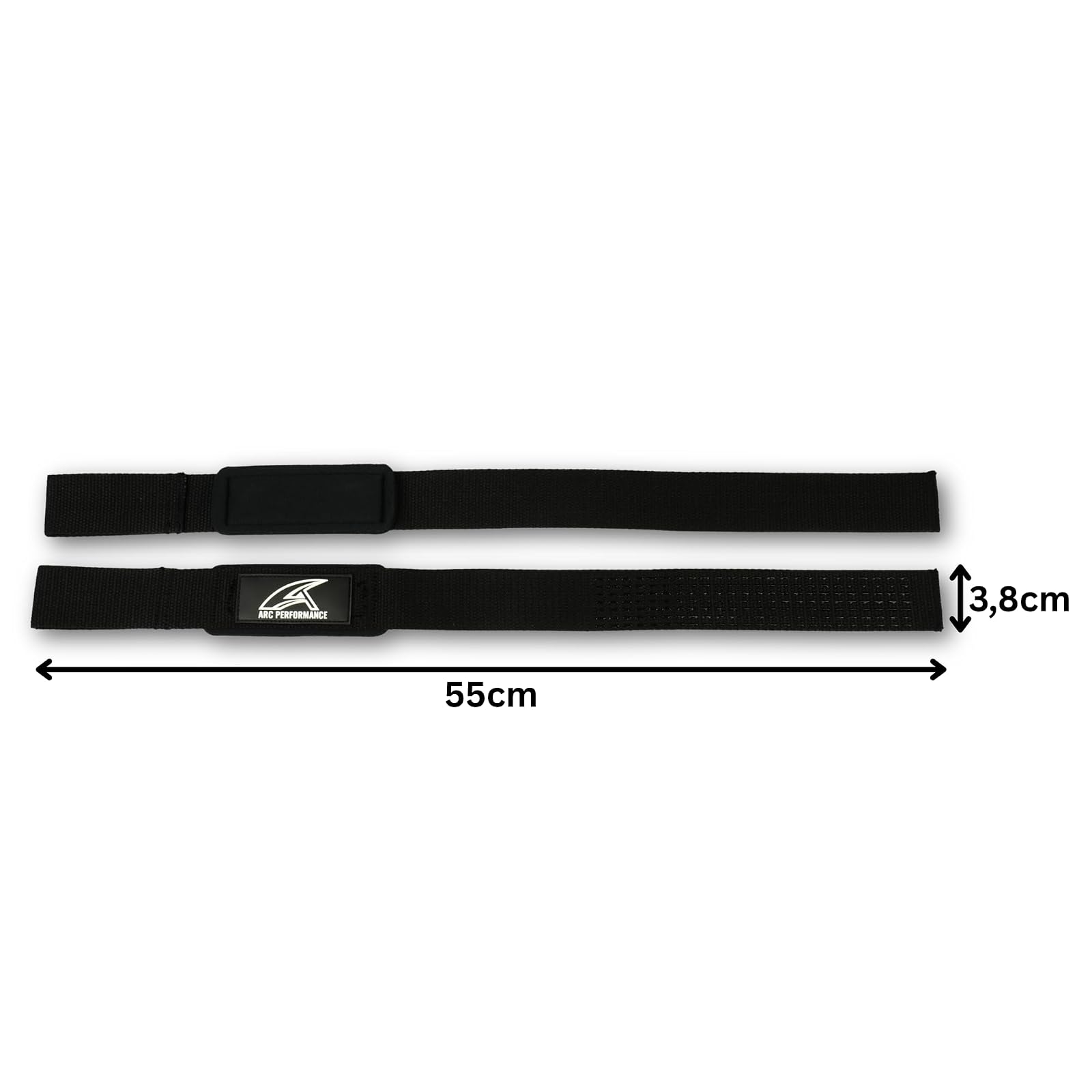 Arc Performance Lifting Straps Schwarz – Maße 55 cm x 3,8 cm