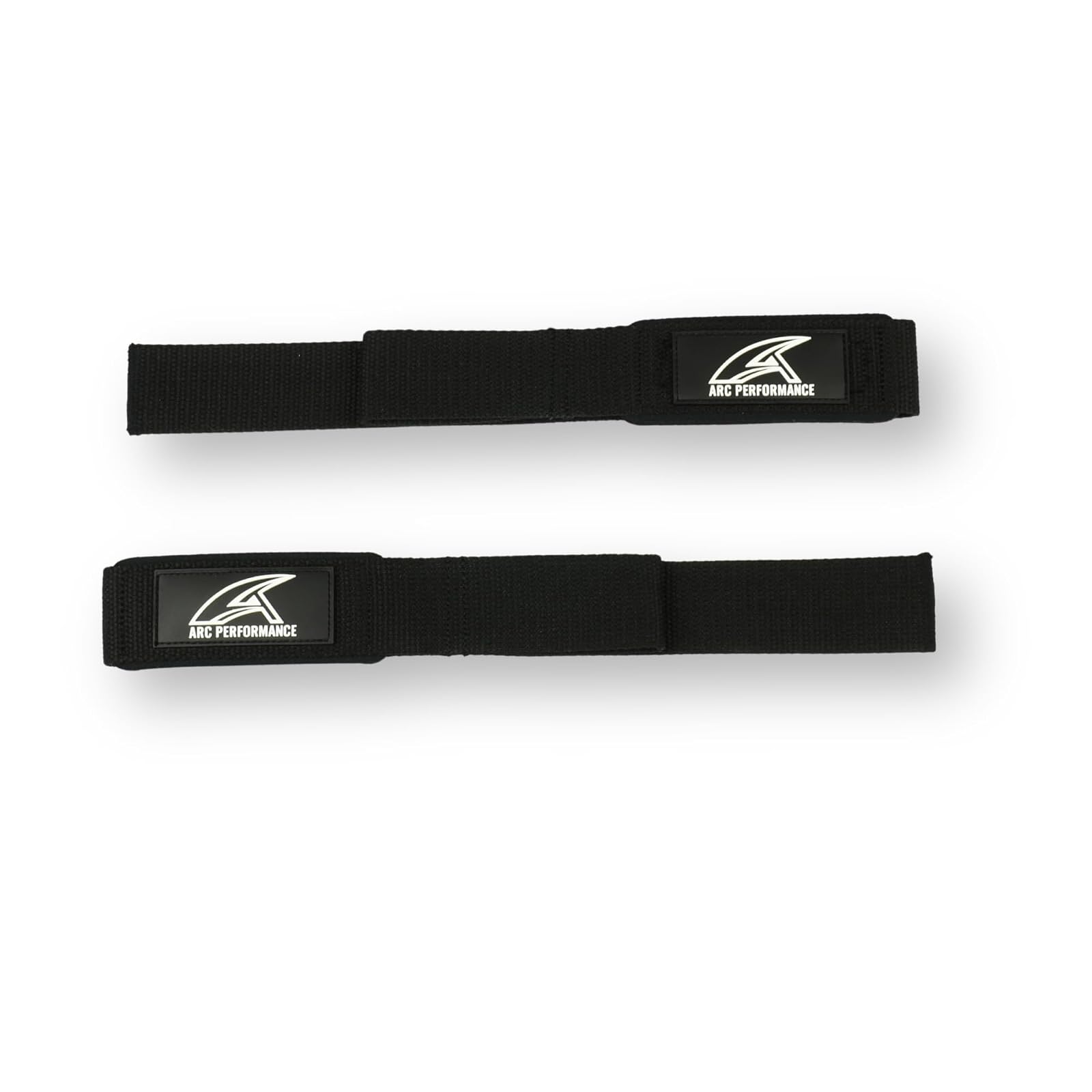 Arc Performance Lifting Straps Schwarz – Draufsicht ausgebreitet